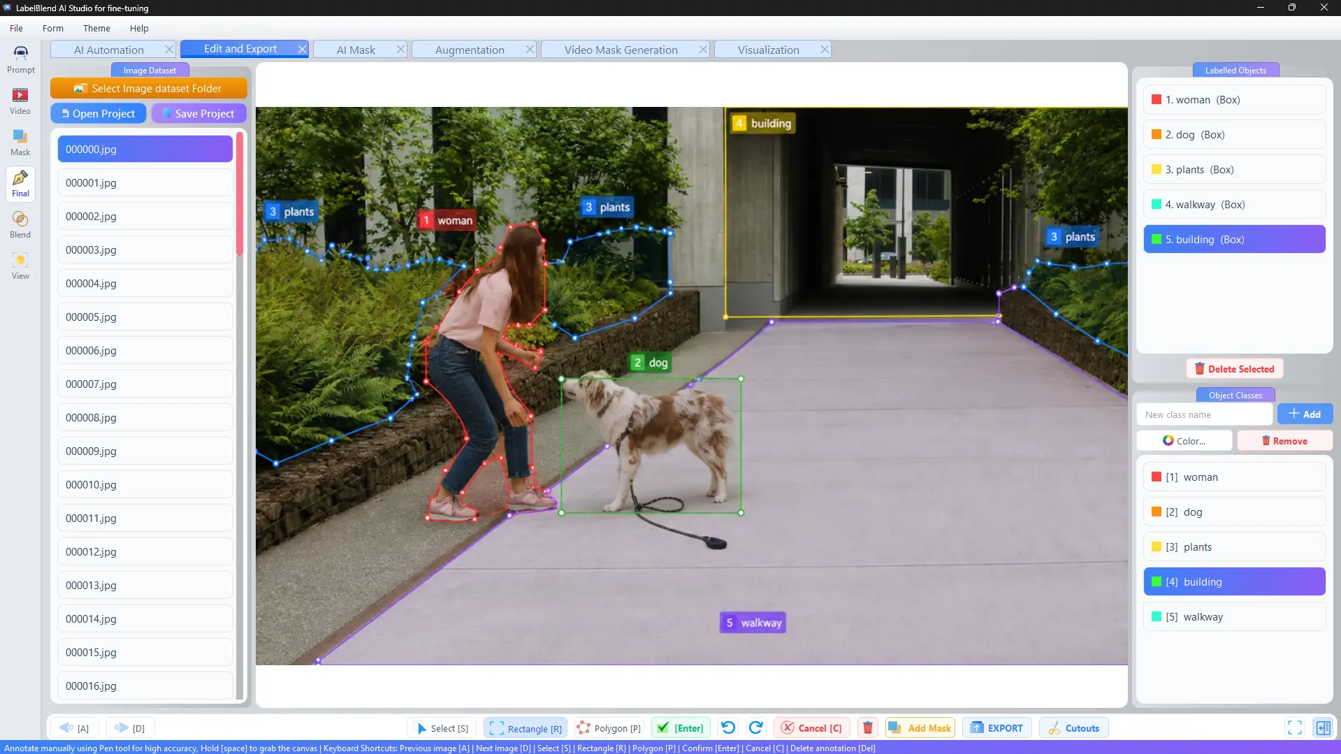 Manual annotation workflow in LabelBlend AI Studio